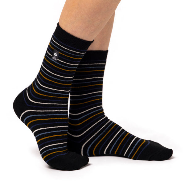 Ladies Ultra Lite Annapurna Stripe Socks - Navy