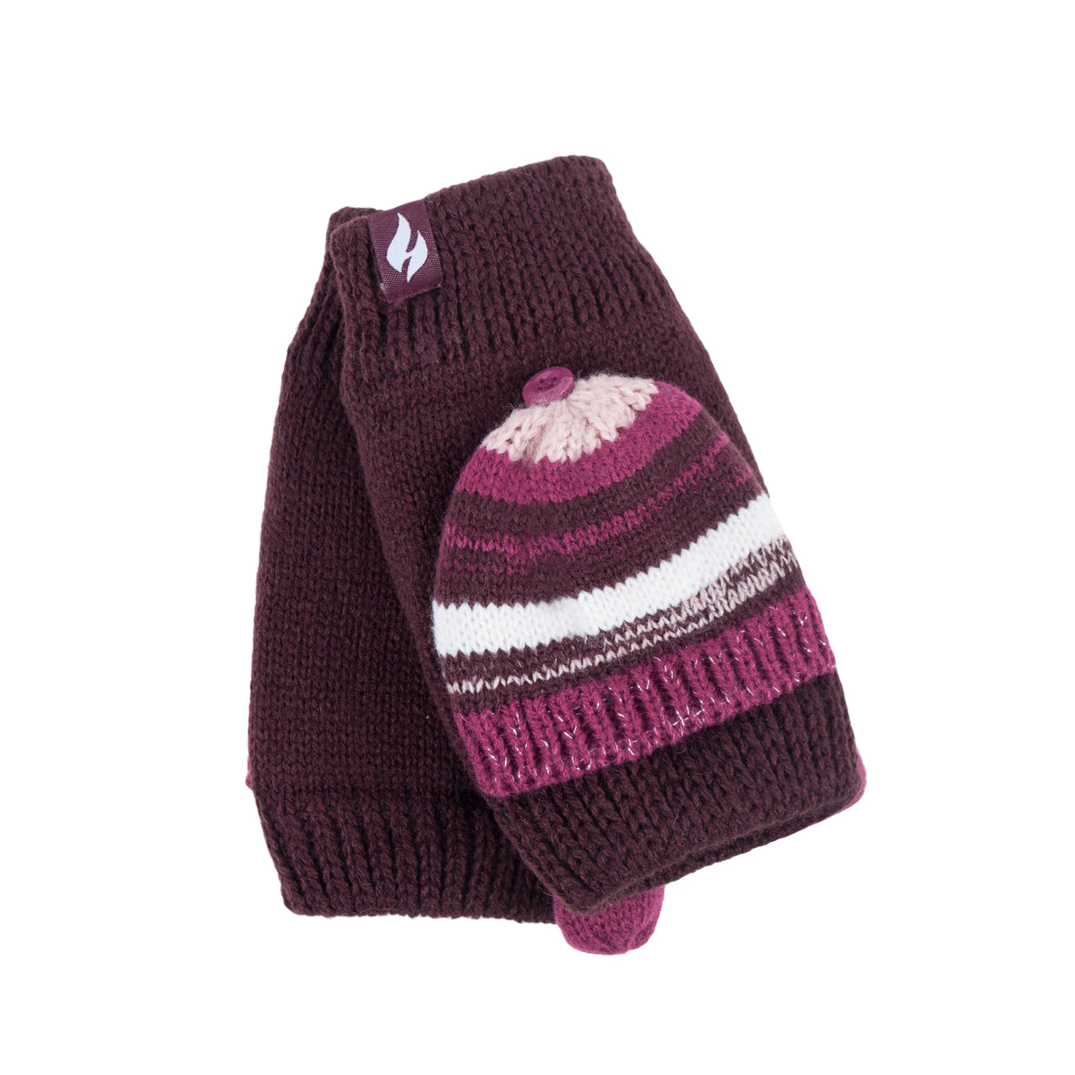 Ladies Bronte Converter Mittens Burgundy Mulberry – Heat Holders