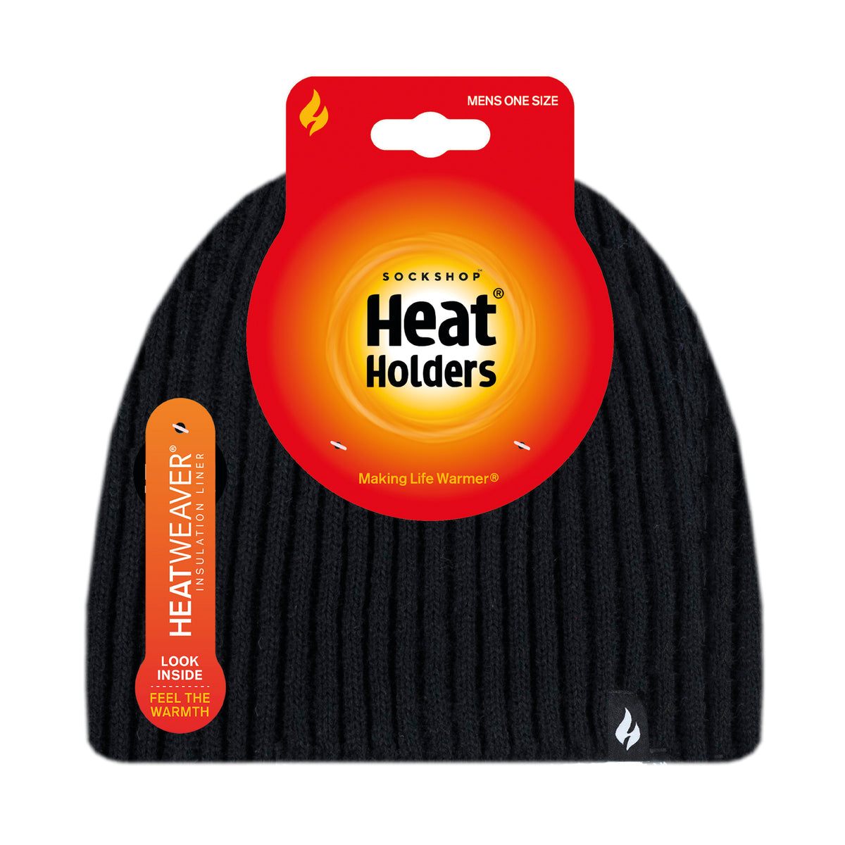 Mens Halden Beanie Hat Black – Heat Holders - Main Image