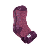 Ladies Original Lounge Socks with Turnover Feather Top - Coral Twist