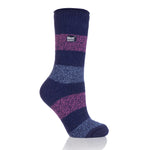 Ladies Original Seascale Twist Stripe Socks - Navy & Pink