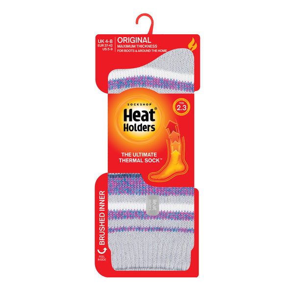 Ladies Original Abstract Dimension Twist Socks - Grey & Purple