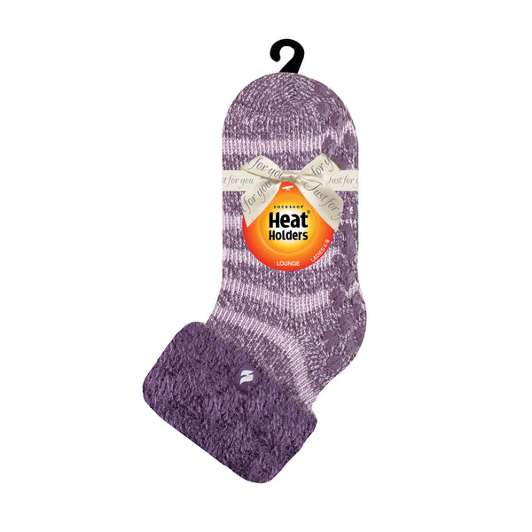 Ladies Original Auckland Lounge Socks with Turnover Top - Purple