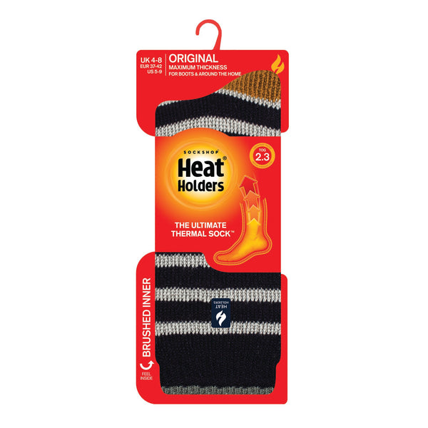 Ladies Original Amara Two Tone Stripe Socks - Navy & Mustard