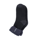 Mens Original Olwen Sleep Socks with Feather Turnover Top - Black