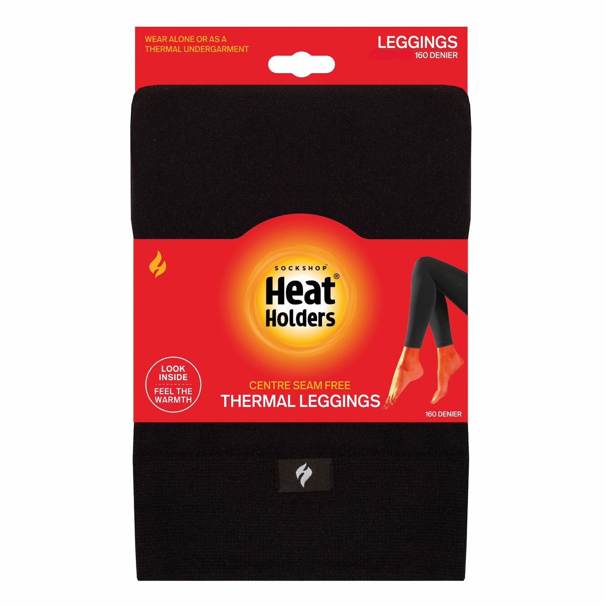 Ladies Thermal Centre Seam Free Leggings Black – Heat Holders