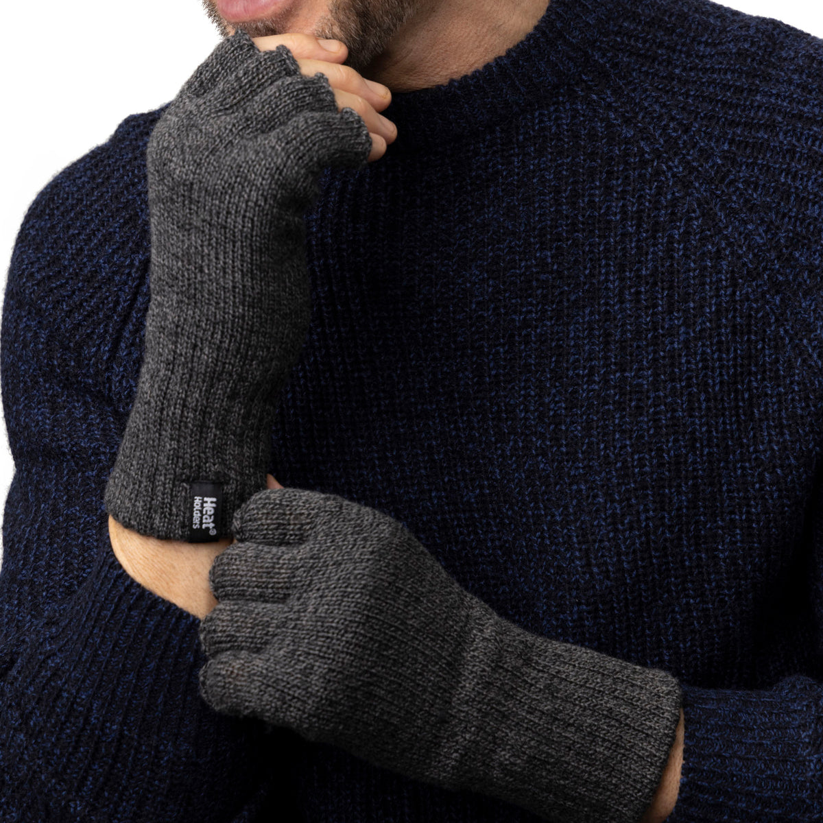 Mens Fingerless Gloves - Charcoal – Heat Holders
