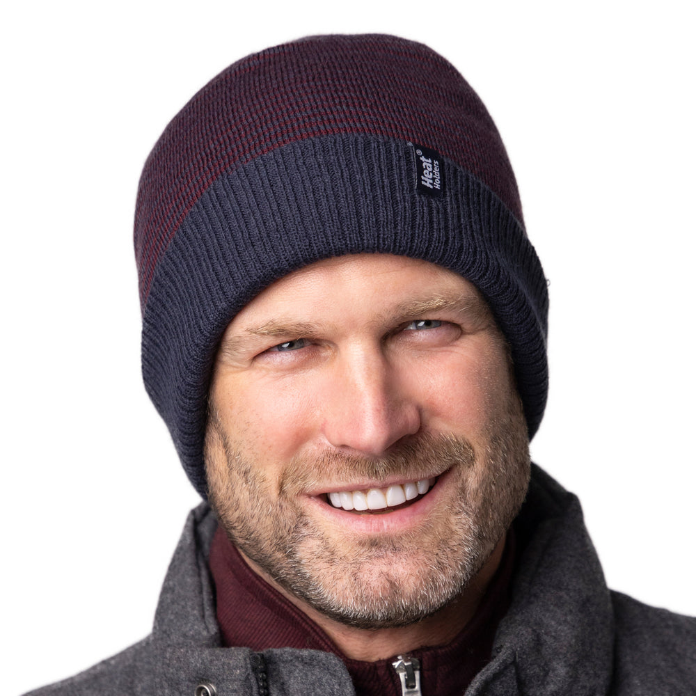 Mens Horten Thermal Hat - Denim & Burgundy