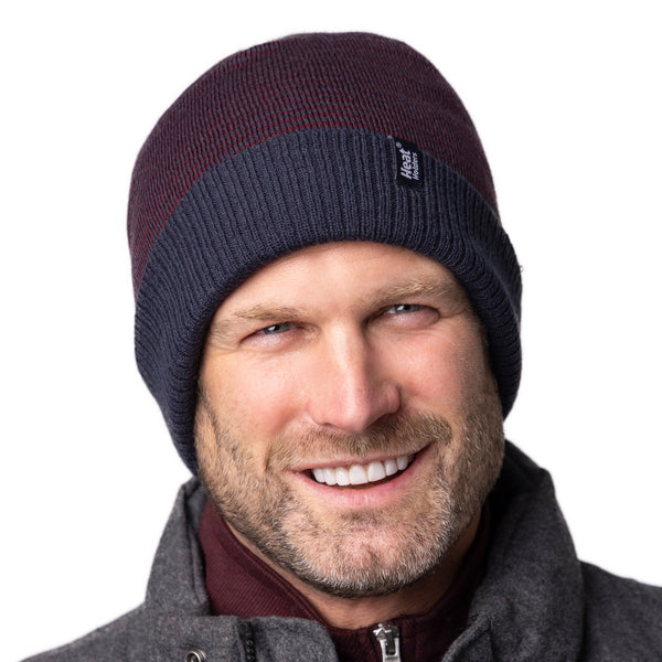 Mens Horten Thermal Hat - Denim & Burgundy
