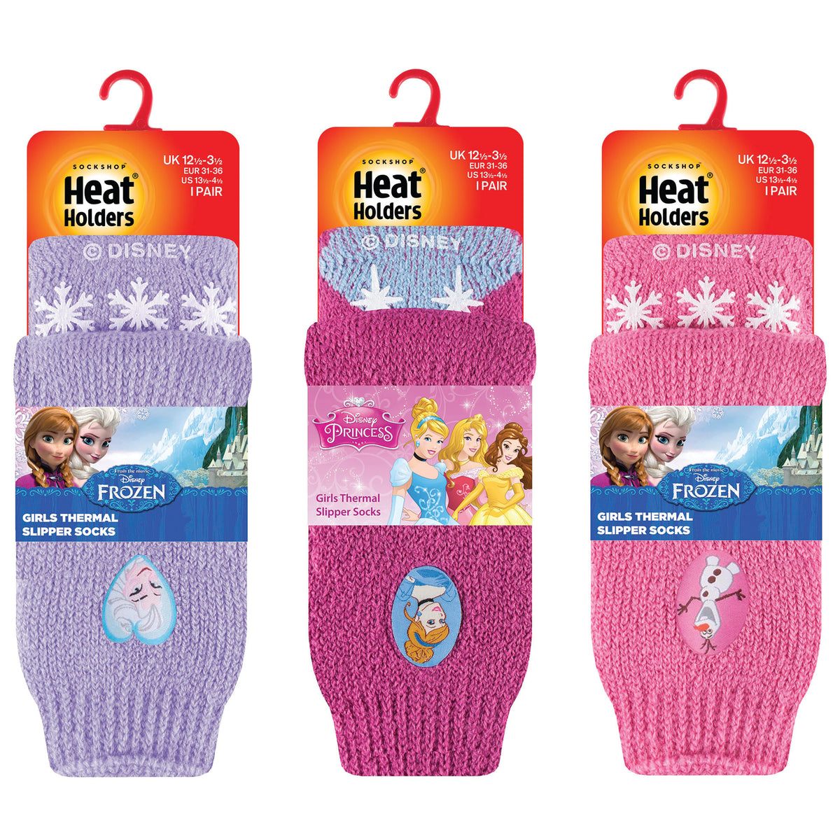 Special Offer 3 Pairs Kids Thermal Slipper Socks Disney Characters