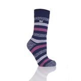 Ladies Original Keswick Twist Stripe Socks - Midnight & Pink