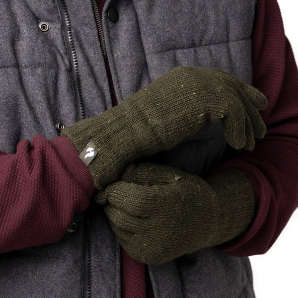 Mens Ashton Nepp Yarn Thermal Gloves - Khaki