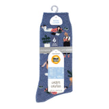 Ladies Lite Warm Wishes Hobby Socks - Book Lover