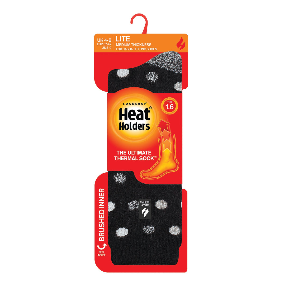 Heat Holders Womens Lite Dot Socks (Black / Berry)