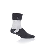 Mens Lite Robin Lounge Socks with Turnover Top - Charcoal