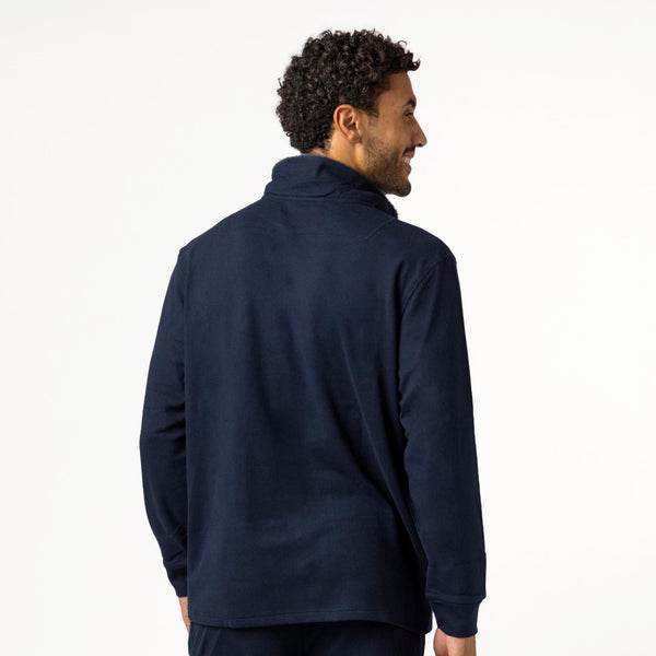 Mens Quarter Zip Thermal Lounge Top - Navy