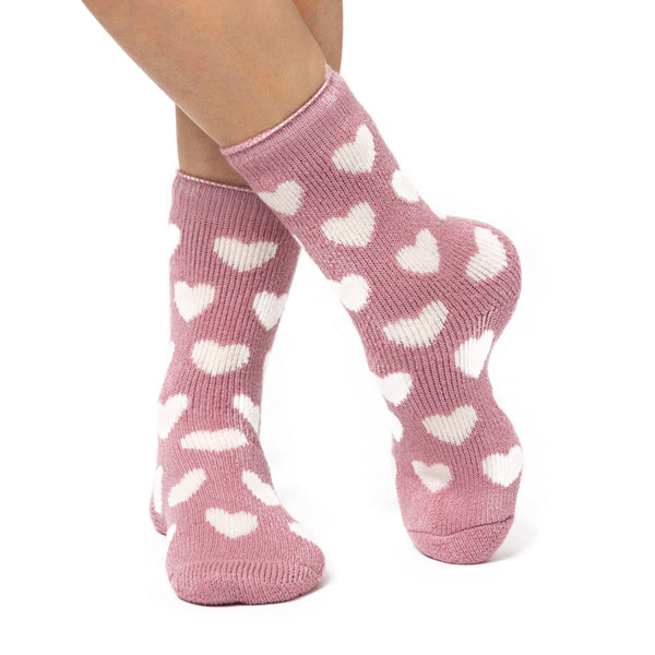Ladies Original Jacquard Socks - Pink Hearts