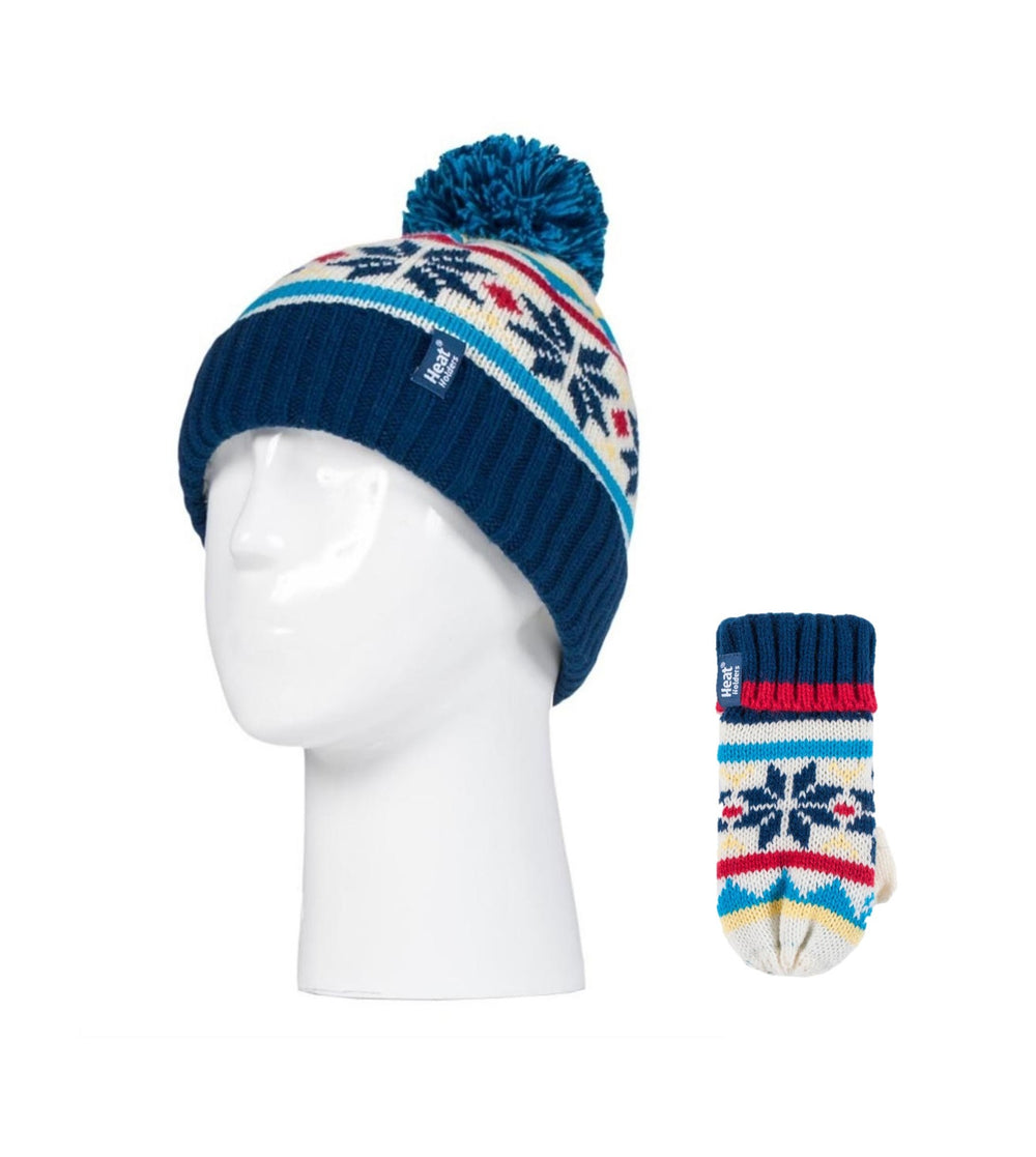 Kids Turn Over Hat & Mittens - Nordic Cream
