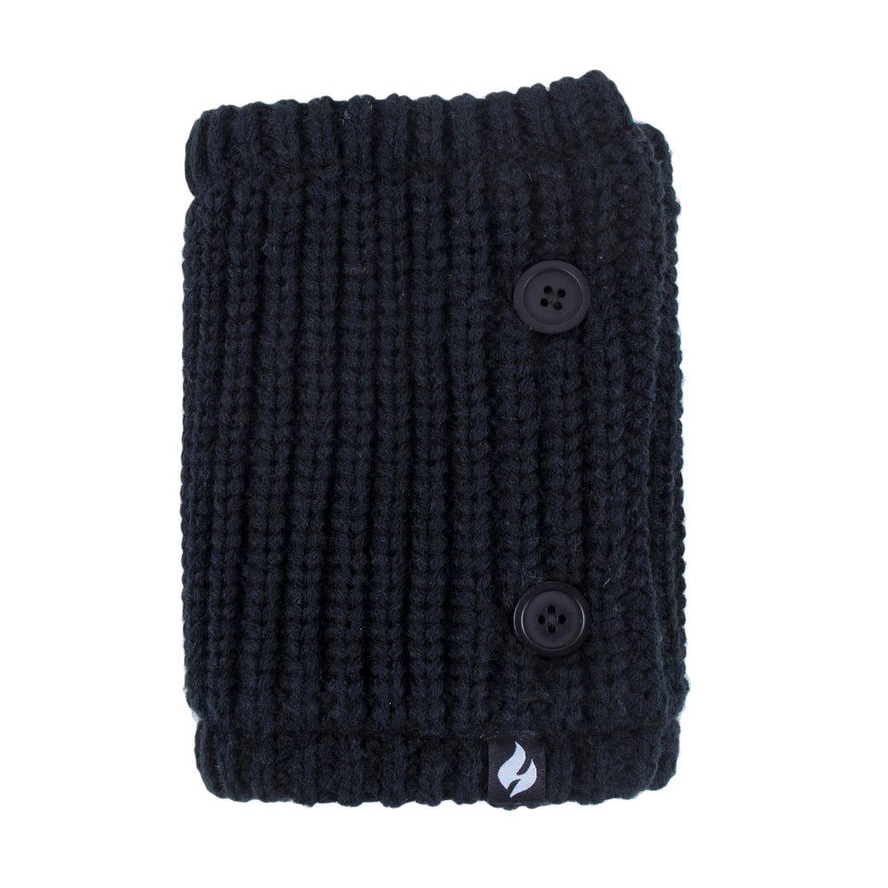 Unisex Button Up Neck Warmer - Black