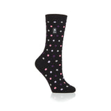 Ladies Ultra Lite Nicosia Dots Socks - Black & Purple