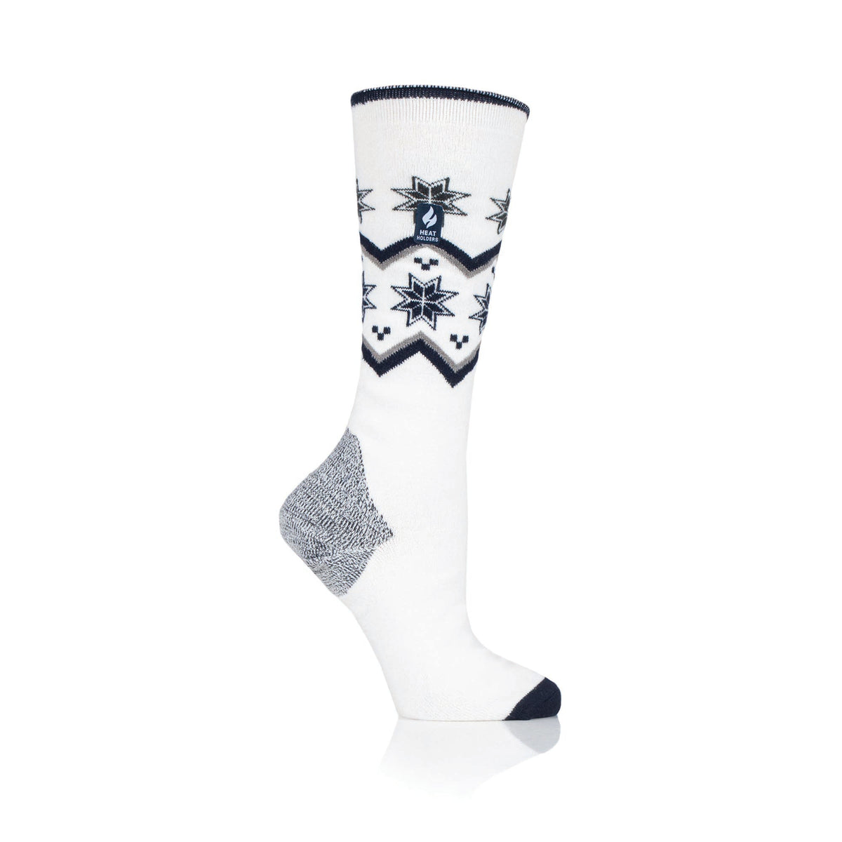 Ladies Ultra Lite Long Ski Socks - Cream Fairisle – Heat Holders