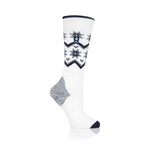 Ladies Ultra Lite Long Ski & Snow Sports Socks - Cream Fairisle