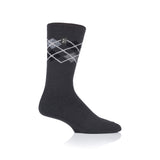 Mens Ultra Lite Jay Argyle Socks - Charcoal