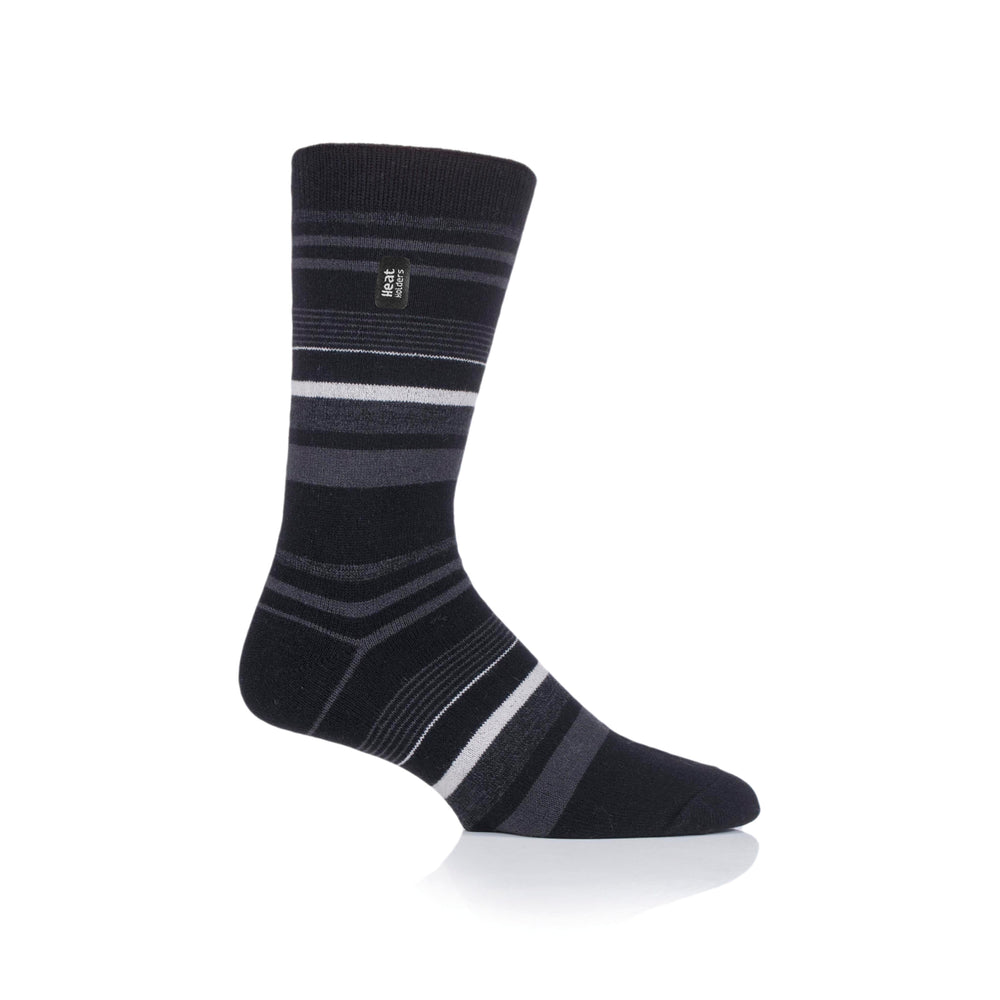 Mens Ultra Lite Goldcrest Stripe Socks - Black