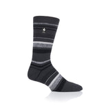 Mens Ultra Lite Goldcrest Stripe Socks - Charcoal