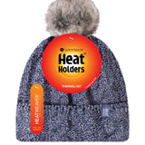 Ladies Original Pom Pom Hat - Navy Twist