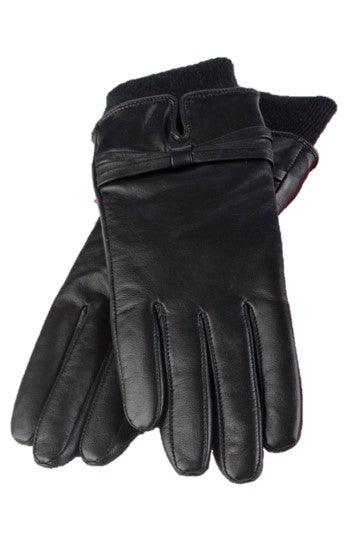 Womens black sale leather dress gloves