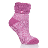 Ladies Original Gillian Lounge Socks with Turnover Top - Pink