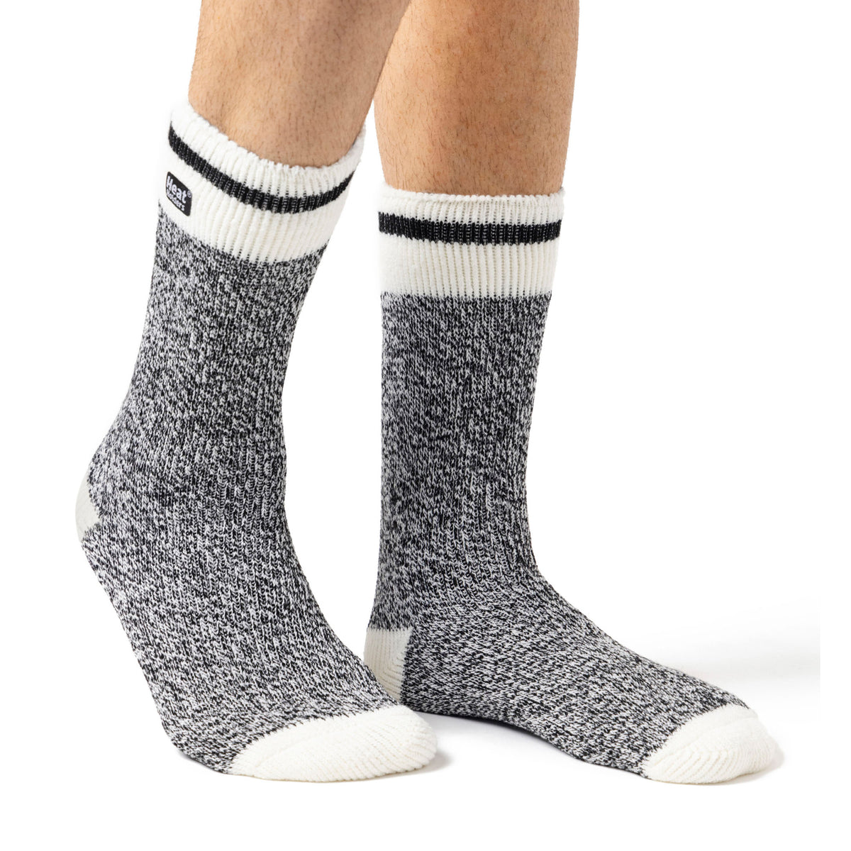Mens Black & White Striped Socks
