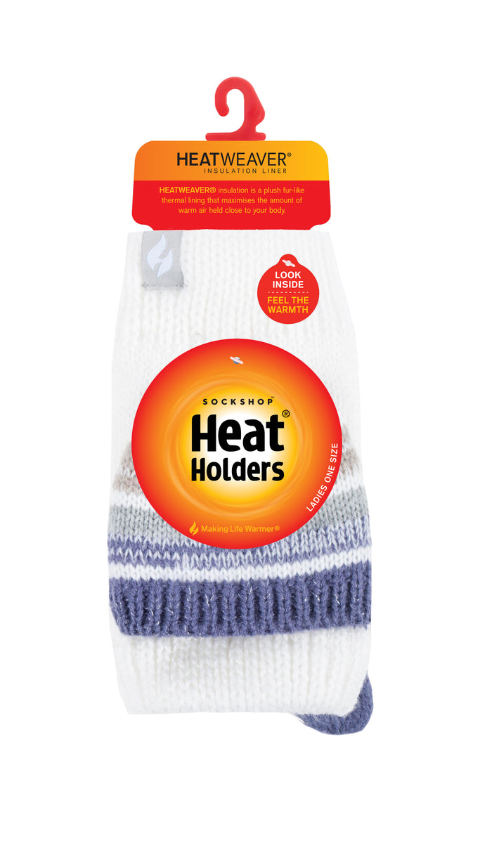 Ladies Bronte Converter Mittens Cream & Dusted Lilac Heat Holders