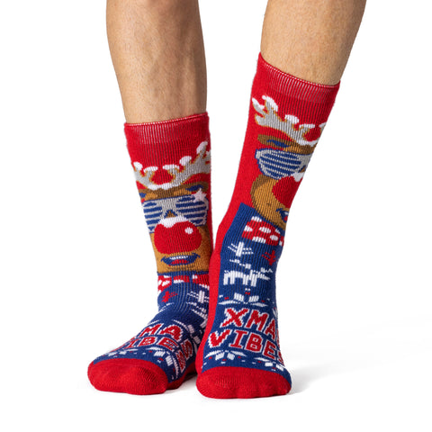 Mens Lite Christmas Socks - Jazzy Rudolph