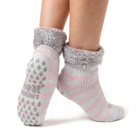 Ladies Original Aukland Lounge Socks with Turnover Top - Grey