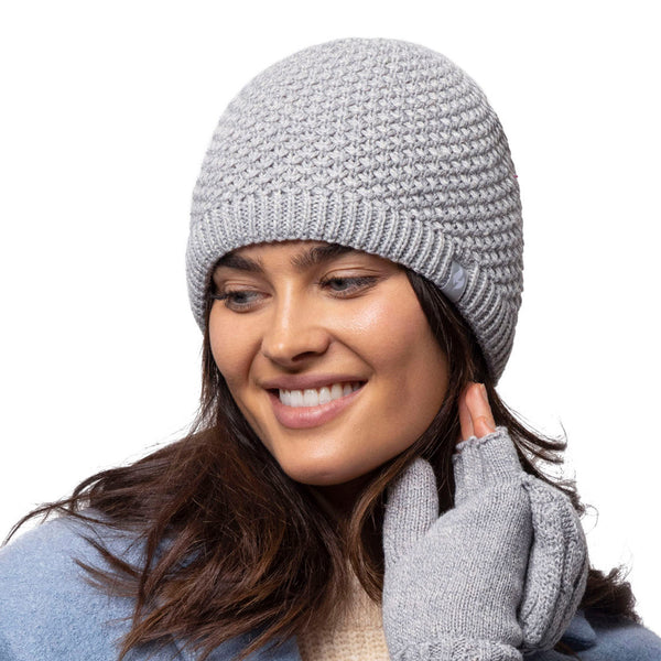 Ladies Nora Knitted Hat - Light Grey