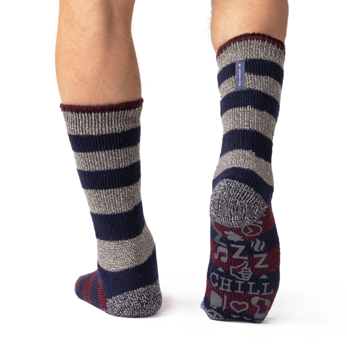 Mens Original Lumi Sleep Socks - Navy & Grey – Heat Holders