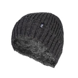 Mens Lawson Turn Over Cuff Ribbed Hat - Charcoal