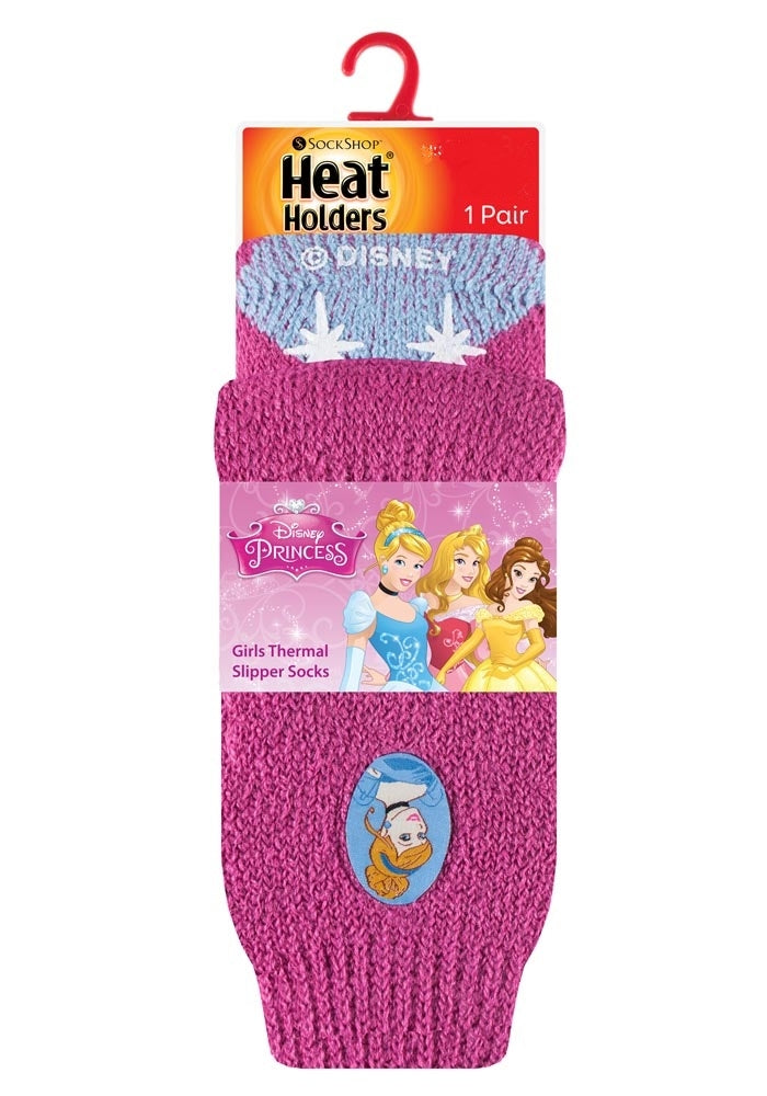 3 x Kids DISNEY PRINCESS Slipper Socks Heat Holders