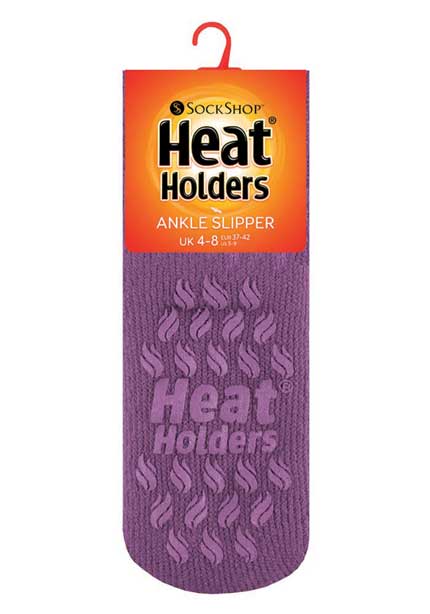 Heat Holders Thermal Slipper Socks – Women's Violet, 4-8 UK / 37-42 EU / 6.5-10.5 US