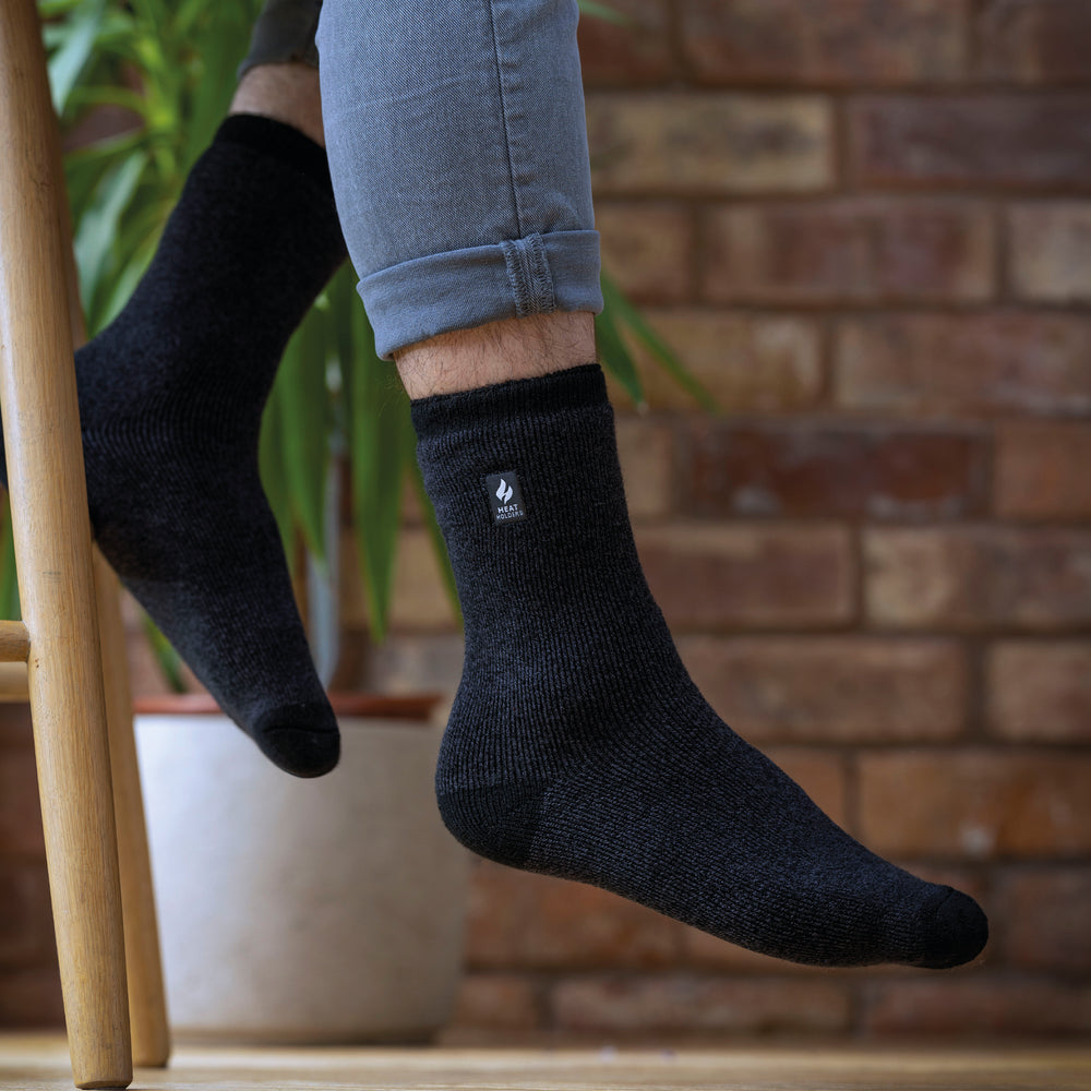 Mens Lite Amsterdam Heel & Toe Socks - Charcoal & Black