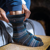 Mens Original Bari Multi Stripe Socks - Charcoal