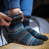 Mens Original Bari Multi Stripe Socks - Charcoal