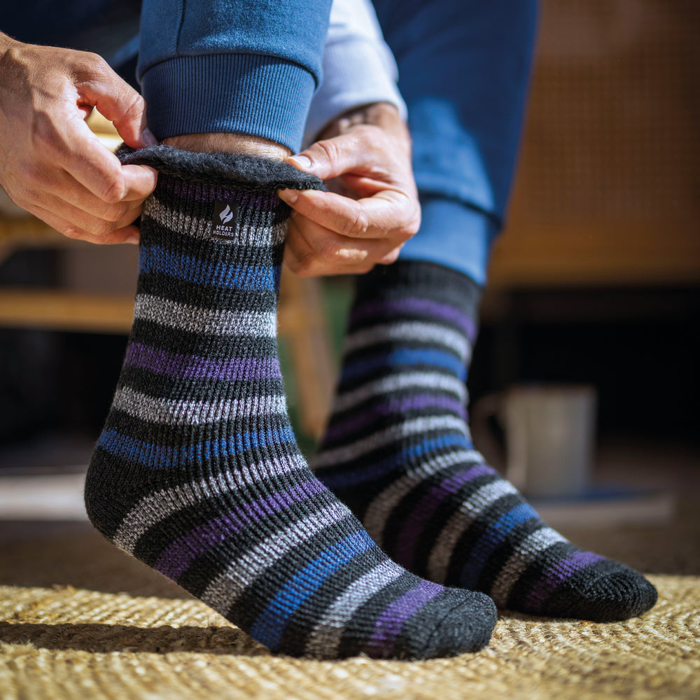 Mens Original Dublin Medium Stripe Socks - Charcoal