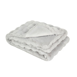 Faux Fur Luxury Thermal Blanket 140cm x 160cm - Light Grey