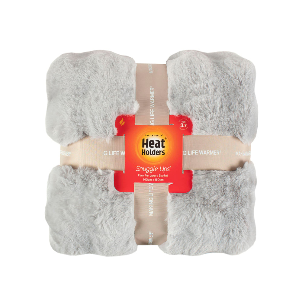 Faux Fur Luxury Thermal Blanket 140cm x 160cm - Light Grey