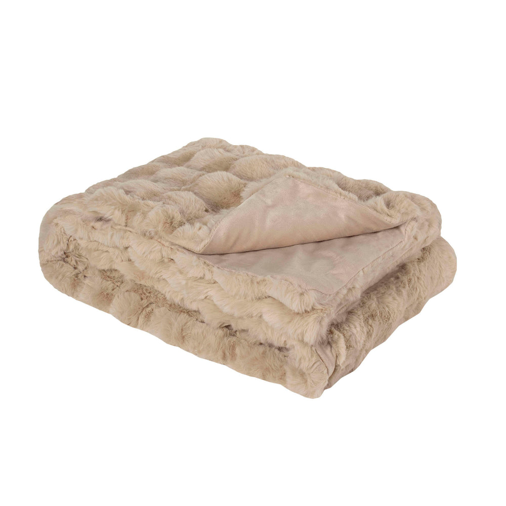 Extra Large Faux Fur Luxury Thermal Blanket 160cm x 200cm - Natural