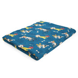 Oversized Fleece Thermal Blanket 180cm x 200cm - Blue Dog Design