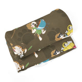 Oversized Fleece Thermal Blanket 180cm x 200cm - Brown Dog Design